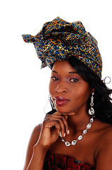 Image showing Lovely African American woman portrait.