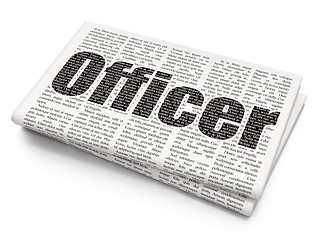 Image showing Law concept: Officer on Newspaper background