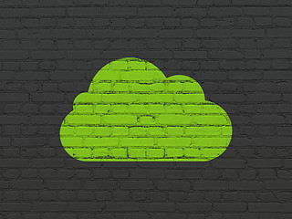 Image showing Cloud technology concept: Cloud on wall background