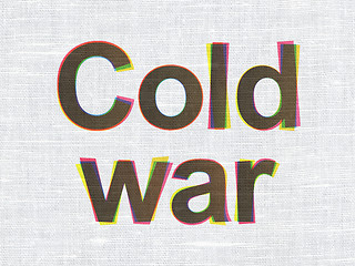 Image showing Political concept: Cold War on fabric texture background