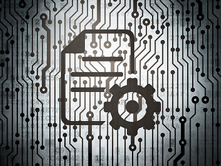 Image showing Database concept: circuit board with Gear