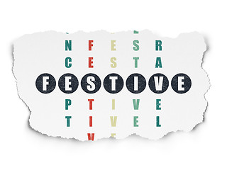 Image showing Holiday concept: Festive in Crossword Puzzle