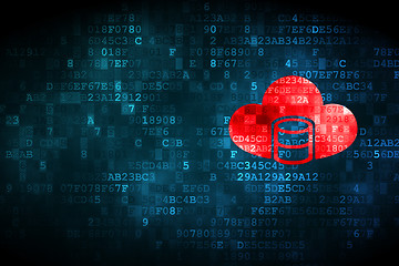 Image showing Database concept: Database With Cloud on digital background