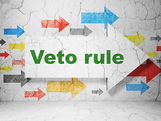 Image showing Politics concept: arrow with Veto Rule on grunge wall background