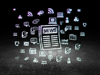 Image showing News concept: Newspaper in grunge dark room