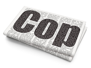 Image showing Law concept: Cop on Newspaper background