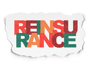 Image showing Insurance concept: Reinsurance on Torn Paper background