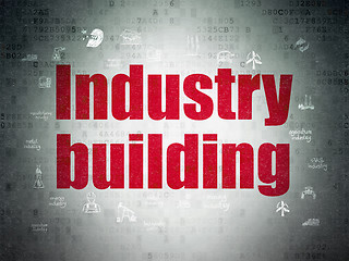 Image showing Manufacuring concept: Industry Building on Digital Paper background