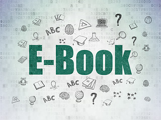 Image showing Studying concept: E-Book on Digital Paper background