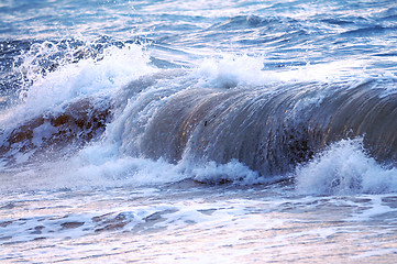 Image showing Wave in stormy ocean