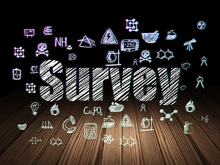 Image showing Science concept: Survey in grunge dark room