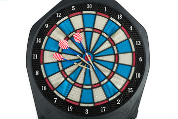 Image showing darts board with a dart