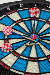 Image showing darts board with a dart