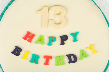 Image showing birthday cake with text happy birthday