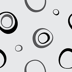 Image showing Vector seamless wallpaper. Circles on a gray