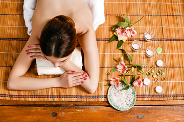 Image showing Beautiful young woman at a spa salon