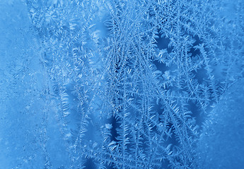 Image showing Ice pattern on winter glass