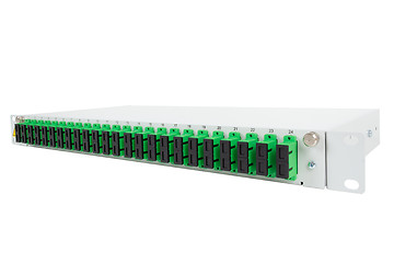 Image showing Fiber optic distribution frame with SC adapters