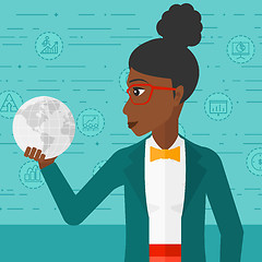 Image showing Woman holding globe.