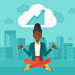Image showing Peaceful business woman meditating.