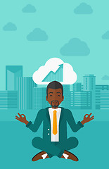 Image showing Peaceful businessman meditating.