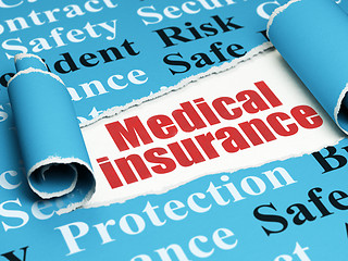 Image showing Insurance concept: red text Medical Insurance under the piece of  torn paper