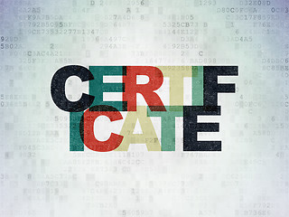 Image showing Law concept: Certificate on Digital Paper background