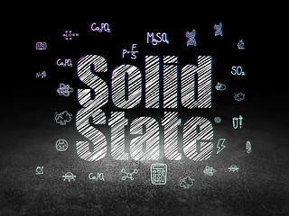 Image showing Science concept: Solid State in grunge dark room