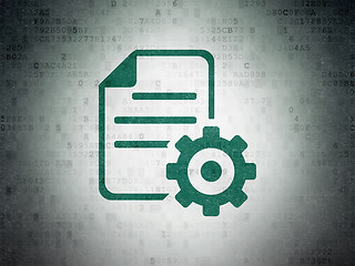 Image showing Database concept: Gear on Digital Paper background