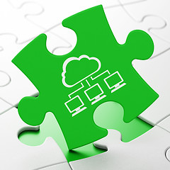Image showing Cloud computing concept: Cloud Network on puzzle background