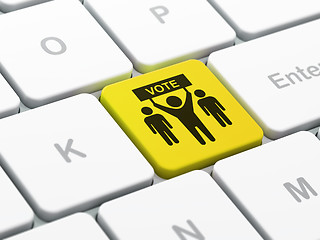 Image showing Politics concept: Election Campaign on computer keyboard background