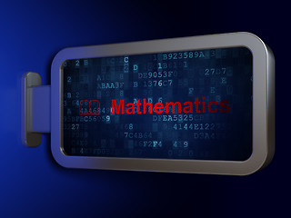 Image showing Studying concept: Mathematics and Book on billboard background