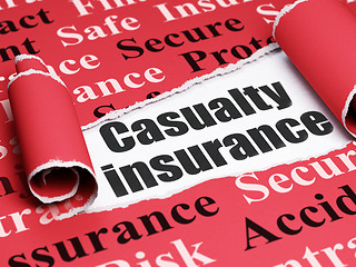 Image showing Insurance concept: black text Casualty Insurance under the piece of  torn paper