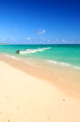 Image showing Fishing boats in Caribbean sea
