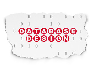 Image showing Programming concept: Database Design on Torn Paper background