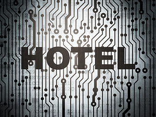 Image showing Travel concept: circuit board with Hotel