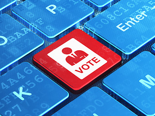 Image showing Political concept: Ballot on computer keyboard background