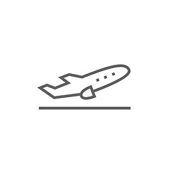 Image showing Plane taking off line icon.