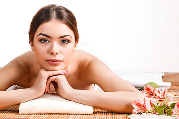 Image showing Beautiful young woman at a spa salon