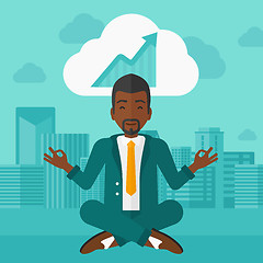 Image showing Peaceful businessman meditating.