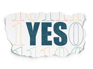 Image showing Business concept: Yes on Torn Paper background