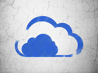 Image showing Cloud computing concept: Cloud on wall background