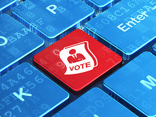 Image showing Politics concept: Ballot on computer keyboard background