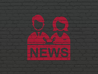 Image showing News concept: Anchorman on wall background