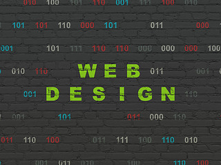 Image showing Web development concept: Web Design on wall background