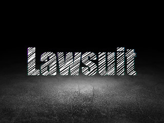 Image showing Law concept: Lawsuit in grunge dark room
