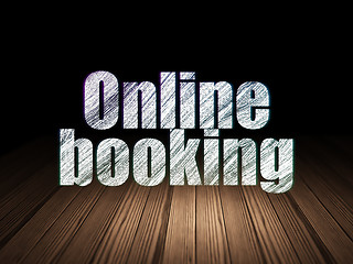 Image showing Travel concept: Online Booking in grunge dark room