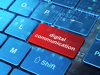 Image showing Information concept: Digital Communication on computer keyboard background