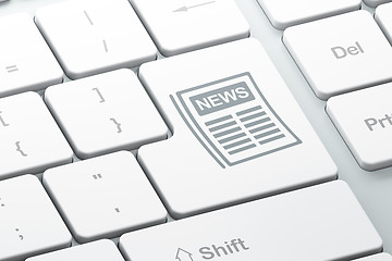 Image showing News concept: Newspaper on computer keyboard background