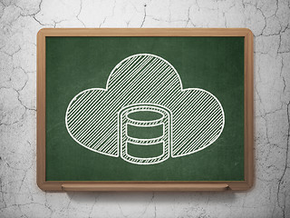 Image showing Programming concept: Database With Cloud on chalkboard background